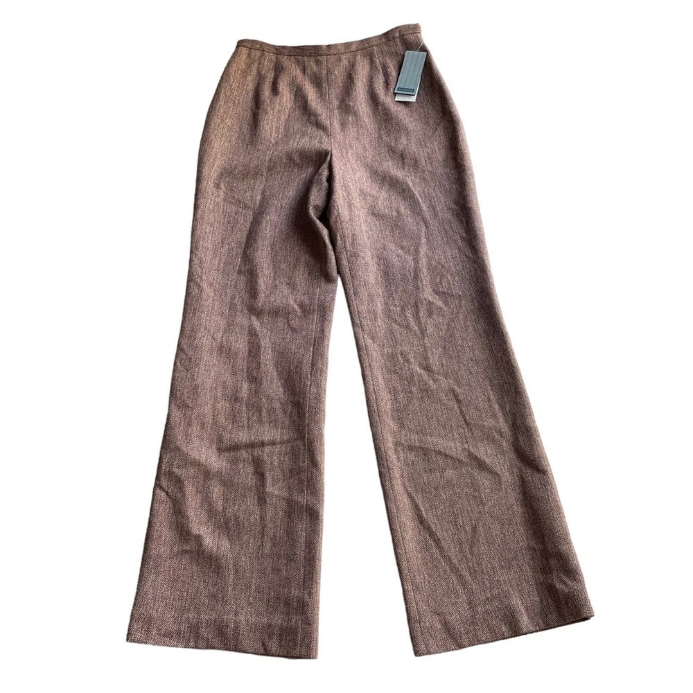 Austin Reed Tweed Wool Silk Trouser Pant Purple Mauve Pink Size 6 NWT Workwear
